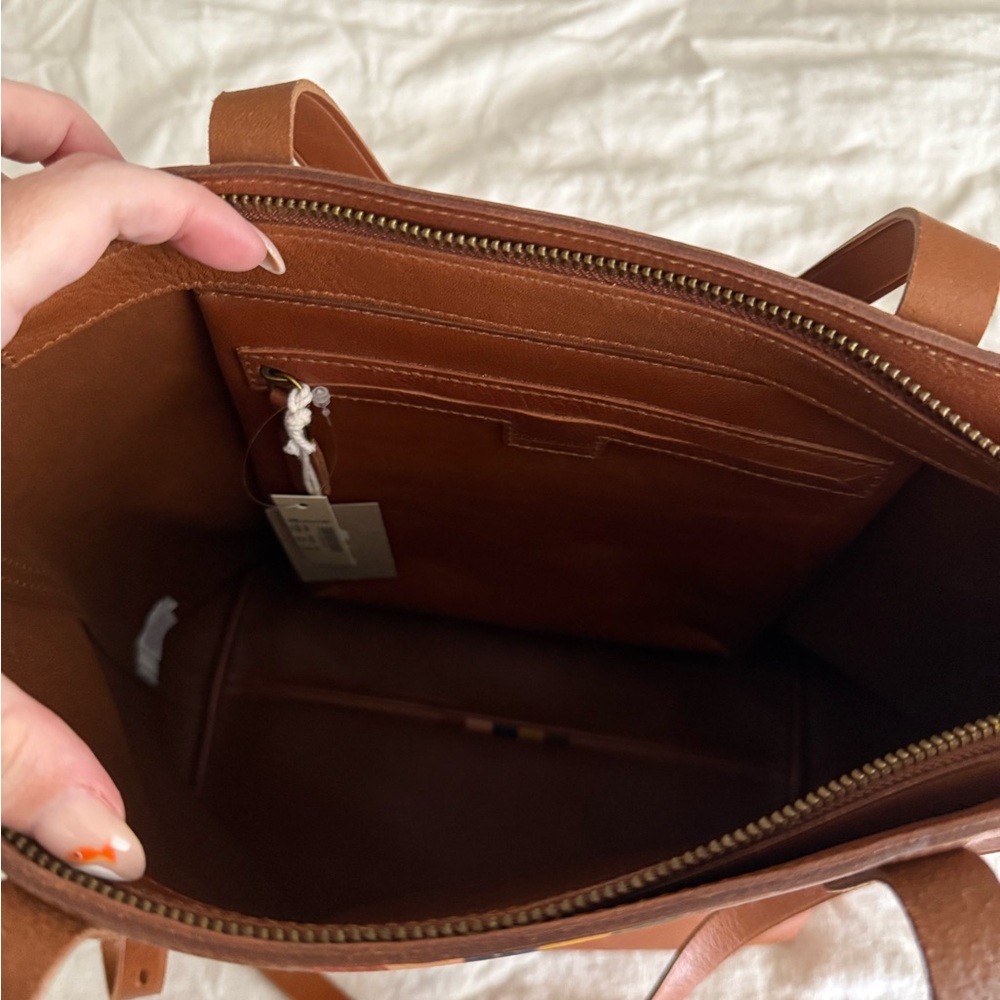MADEWELL THE ZIP-TOP MEDIUM TRANSPORT TOTE: RAINBOW STRIPE EDITION NWT - Picture 3 of 8